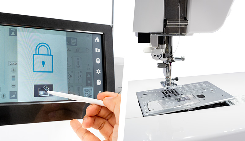 Janome Continental M8 One-touch needle plate conversion